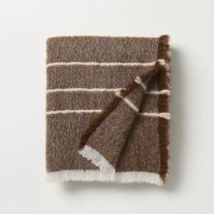 Cozy Stripe Throw Blanket Brown/Tan - Hearth & Hand with Magnolia NEW